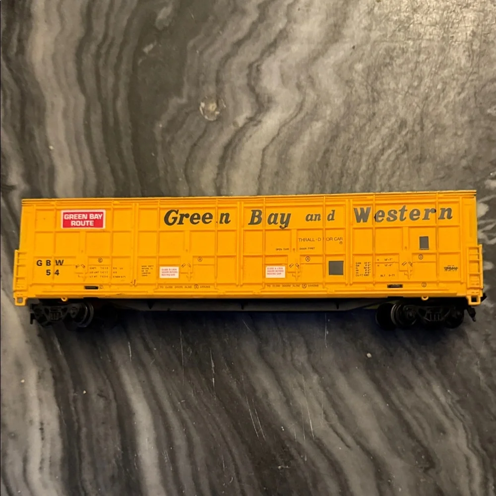Green Bay and Western Yellow Train Car Model